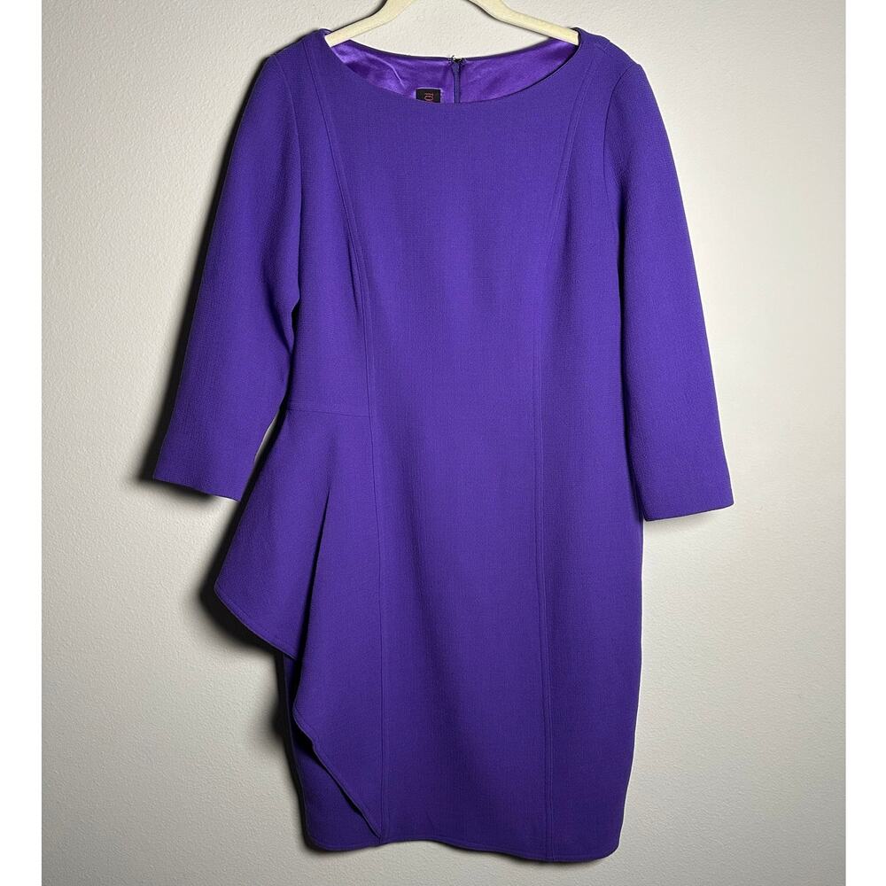 Tom and Linda Platt Couture Purple Ruffle Long Sleeve Dress Size 8